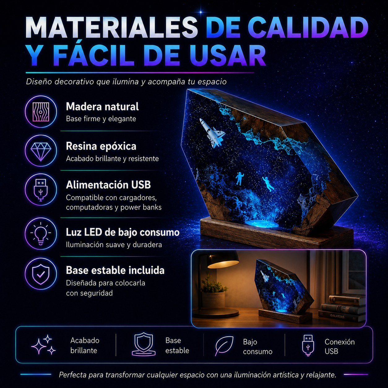 Lámpara Decorativa Espacial LED
